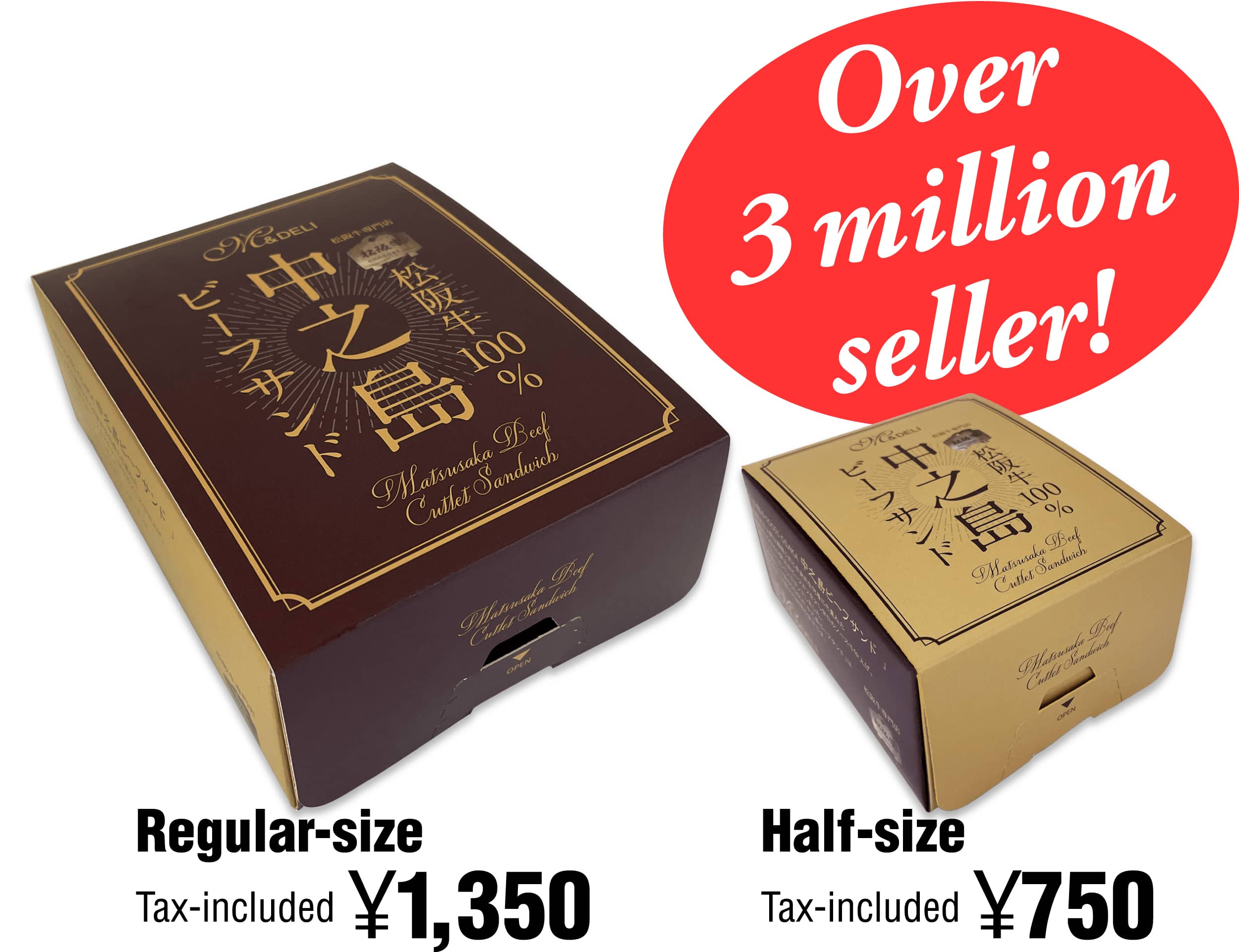Over 3million seller!　Regular-size Tax-included ¥1,350 half-size Tax-included ¥750 